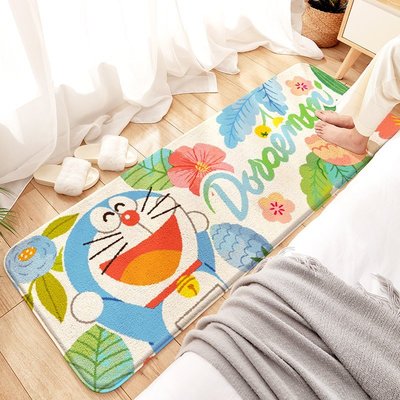 【熱賣精選】 哆啦A夢長條地毯臥室房間床前家用床邊毯卡通可愛床下地墊