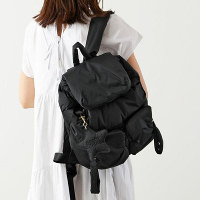 【折扣現貨】24春夏品See by Chloe Joy Rider Backpack 星星吊飾 黑色輕量科技尼龍後背包