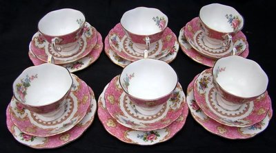 【達那莊園】英國製骨瓷器 Royal Albert皇家亞伯特 Lady Carlyle卡萊爾夫人 茶杯盤三件組