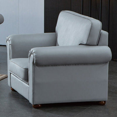 【在地人傢俱】22 便宜購N-2109型雅典娜灰色平紋耐磨皮沙發組1+2+3沙發-1人/一人/單人沙發 SH005-2