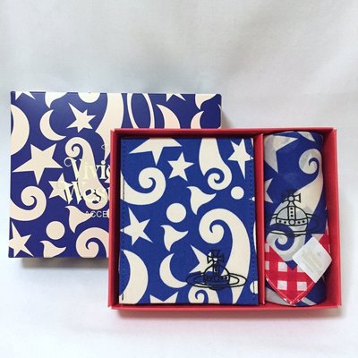 【張開先生】Vivienne Westwood 手帕＋立鏡 禮盒 - 藍色