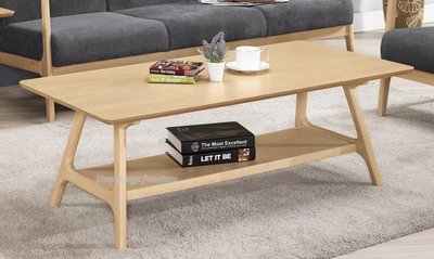【N D Furniture】台南在地家具-北歐風橡膠木實木腳座洗白色120cm大茶几MC