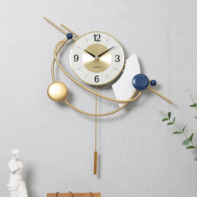 新中式創意搖擺掛鐘 家用客廳時尚裝飾時鐘表 東方古典靜音掛鐘表