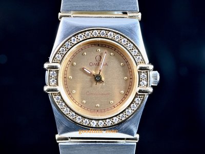 [好時計]Omega 歐米茄 星座系列 女錶 原鑲鑽圈 石英 25.5mm OF153