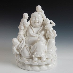 INPHIC-佛像 彌勒佛陶瓷工藝品擺飾 笑佛擺設五子彌勒佛像