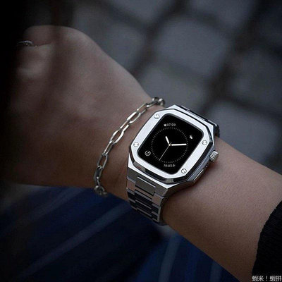 6 蘋果手錶錶帶 S8 41mm 45mm不鏽鋼改裝錶帶 百達翡麗款