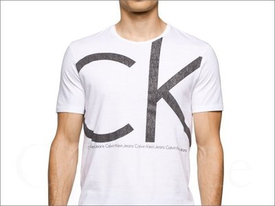 全新真品保證 美國 Calvin Klein CK 卡文克萊 白色短袖圓領 潮T T恤上衣 短T M號 愛Coach包包