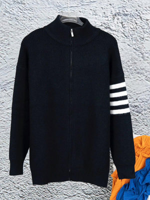 熱銷#Thom Browne四杠男士外套黑色毛衣慵懶高級感24爆款春季針織