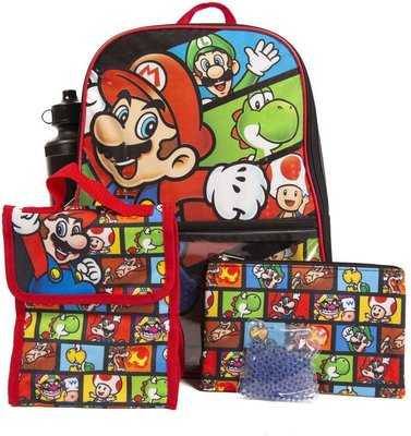 預購 美國帶回 Super Mario 超級瑪利兄弟 馬力歐 任天堂 孩童後背包+午餐袋+筆袋+水壺 書包 生日禮