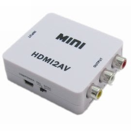 HDMI to AV端子 視頻轉接器 HDMI輸入轉AV輸出 連接電視機或投影機RCA插座