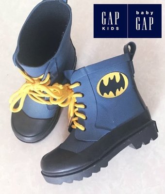 BABY GAP 熊孩子。寶寶 男童 女童 英雄蝙蝠俠 BATMAN 雨鞋 雨靴 ~ 帥氣