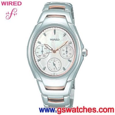 【金響鐘錶】全新WIRED f ASPA76X,公司貨,保固1年,時尚女錶,星期日期,V33J-X024KS