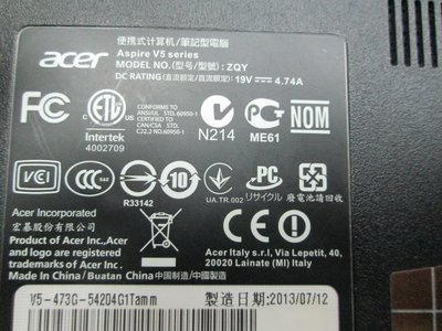 台中筆電維修：ACER Aspire V5-473G 筆電開機無反應,開機斷電,顯卡故障花屏,面板變暗.泡水主機板維修