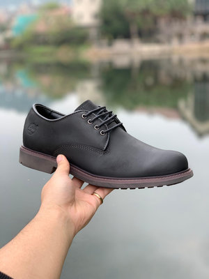 Timberland 新款休閑皮鞋 商務低幫皮鞋男工作鞋黑色39-44