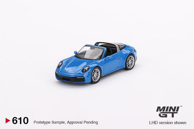 車模 仿真模型車MINIGT 保時捷 敞篷 911 Targa 4S 藍色 64合金汽車模型  610