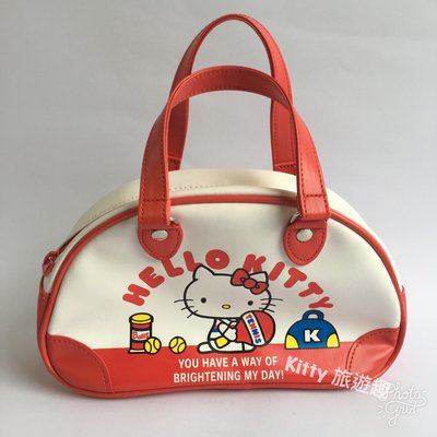 [Kitty 旅遊趣] Hello Kitty 迷你波士頓提包 造型零錢包 凱蒂貓 紅白色 拉鍊式小錢包 外出包
