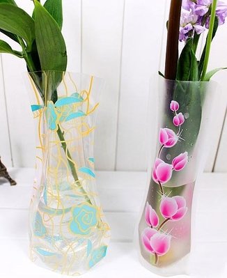 日本正流行創意PVC 軟式花瓶/折疊花瓶/環保花瓶/魔術花瓶 也可當魚缸喔