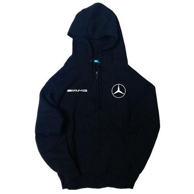 下殺搶先購` Mercedes-Benz M標賓士車標logo AMG 4S店定制工運動加絨衛衣長袖休閒夾克連帽鏈連外套