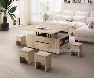 【N D Furniture】台南在地家具-CP值超高(橡木色/原切白色)木心板油壓緩衝功能收納120cm雙升降茶几YH