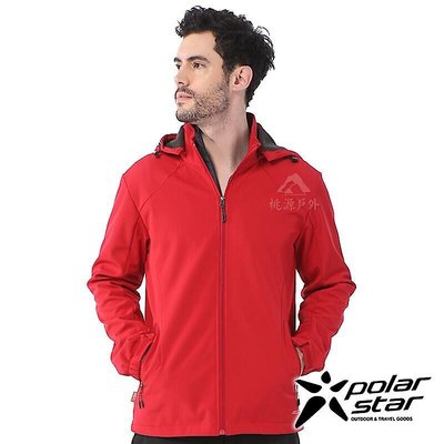 【PolarStar】男 Soft Shell保暖外套『紅』P20211