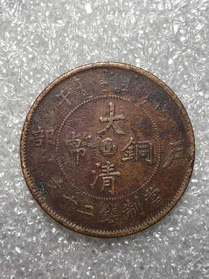 【二手】大清銅幣中心直二十文 銀幣 銅幣 收藏幣【破銅爛鐵】-1541
