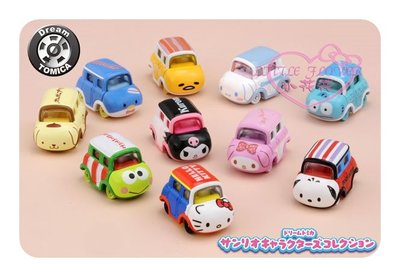♥小花花日本精品♥Dream Tomica Sanrio家族系列模型車小汽車玩具車收藏擺飾10入組特價 11703501