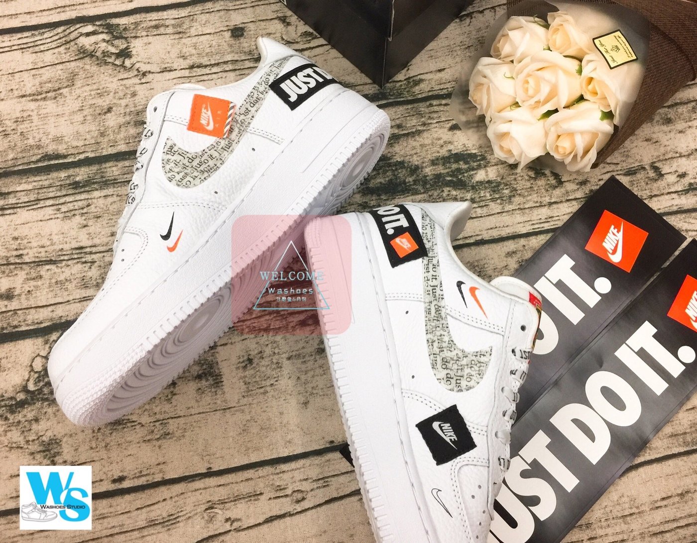 Washoes Nike Air Force 1 JDI AR7719-100 Just Do It offwhite