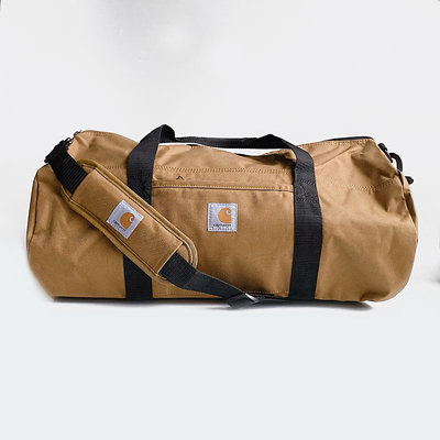 美國百分百【全新真品】Carhartt 旅行袋 工裝 內袋放水 圓筒包 運動包 側背包 帆布 logo 駝色 BN13