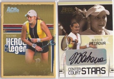 網球 2006 ACE Grand Slam 女網球星 Nadia Petrova 限量100張雷射卡 + 簽名卡兩張一起賣~~
