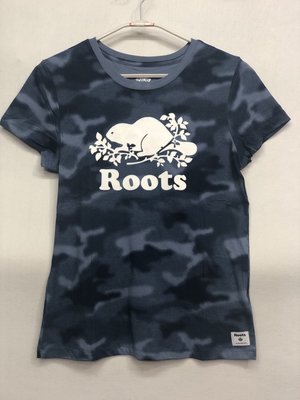 【現貨】Roots 純棉 短袖 T恤 藍色 迷彩 親膚舒適 實穿百搭 上班 休閒 日常穿搭 生日禮物