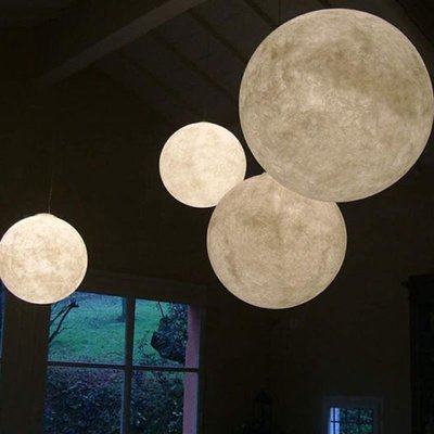 月亮月球燈吊燈臥室燈飾創意圓球燈工裝燈具餐廳吊燈一件