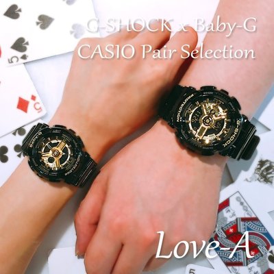 CASIO手錶公司貨 情人對錶G-SHOCK重機造型GA-110GB-1 A+BA-110-1 A 耐衝擊~情侶對錶