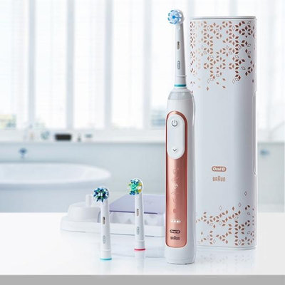 【大頭峰電器】【德國百靈Oral-B】3D智慧追蹤電動牙刷Genius9000(玫瑰金-V3)