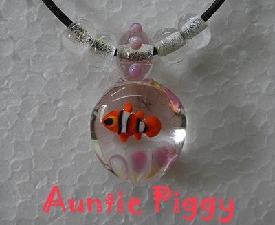 豬豬姨~Auntie Piggy~小丑魚玻璃項鍊~金魚玻璃項鍊~臺灣製造~Made in Taiwan~