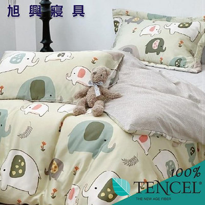 【旭興寢具】TENCEL100%天絲萊賽爾纖維 特大6x7尺 薄床包舖棉兩用被四件式組-萌象軍團
