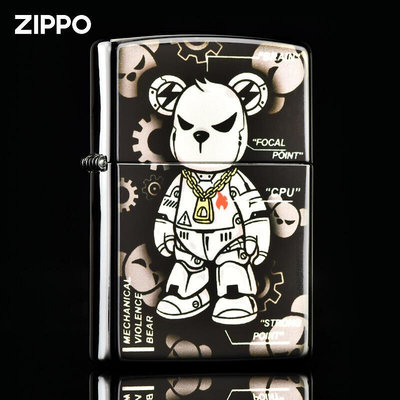 創客優品 Zippo打火機官方正版 機甲暴力熊zzpo冰面彩印正品芝寶送男友禮物 HJ220