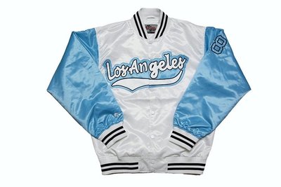 Cover Taiwan 官方直營 LA 道奇隊 湖人隊 KOBE 嘻哈 寬鬆 棒球外套 白色 北卡藍 大尺碼 (預購)