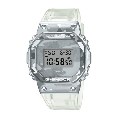 台灣卡西歐公司貨 G-SHOCK 冰酷迷彩半透明電子錶-銀 GM-5600SCM-1 歡迎詢問 一年保固