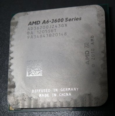 AMD A6-3620四核心FM1插槽CPU AD36200JZ43GX 4核心APU HD 6530D 3600