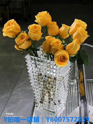 花瓶 歐式水晶玻璃花瓶高級感客廳餐桌透明插花擺件網紅ins風鮮花花瓶