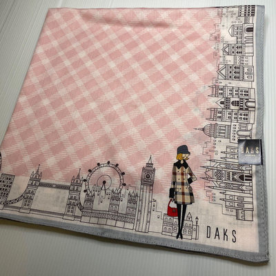 Daks 仕女城市圖案手帕，大尺寸58公分