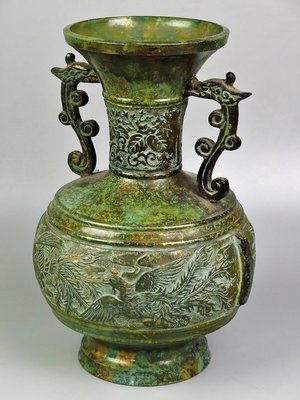 青銅花瓶　骨董　時代物　青銅