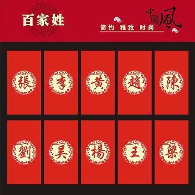 【熱賣下殺】新款香港百家姓利是封繁體字姓氏紅包壓歲紅包定制結婚生日紅包袋