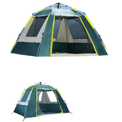 帳篷戶外黑膠可攜式摺疊自動野營野餐過夜沙灘帳露營帳篷用品裝備