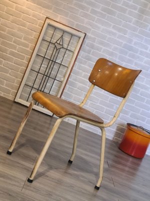【卡卡頌  歐洲古董】比利時老件 工業椅 曲木 鐵管 書桌椅 學生椅 辦公椅 LOFT  租借 ch0530 ✬