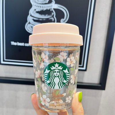 現貨 正品星巴克杯子2024櫻花季限定雙層玻璃杯馬克杯咖啡杯水杯保溫杯