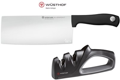 G 三叉牌Wusthof silver point 中式菜刀 切肉刀 18cm 送雙槽三叉牌磨刀器 德國製