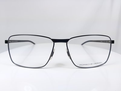 『逢甲眼鏡』PORSCHE DESIGN鏡框 全新正品  黑色 金屬細方框 極輕舒適 極簡設計【P8325 A】