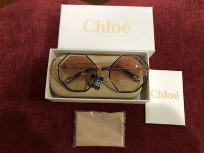 轉賣 全新Chloe’太陽眼鏡.六邊型.漸層粉~購自奇摩購物中心