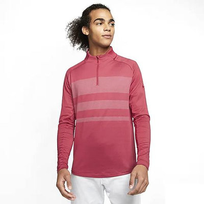 [小鷹小舖] [零碼] Nike Golf BV0391-609 Dri-FIT 高爾夫 1/2拉鍊上衣 長袖上衣 柔軟彈性 排汗透氣 乾爽舒適 男仕 紅色